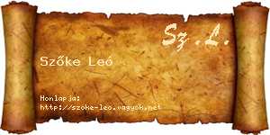 Szőke Leó névjegykártya